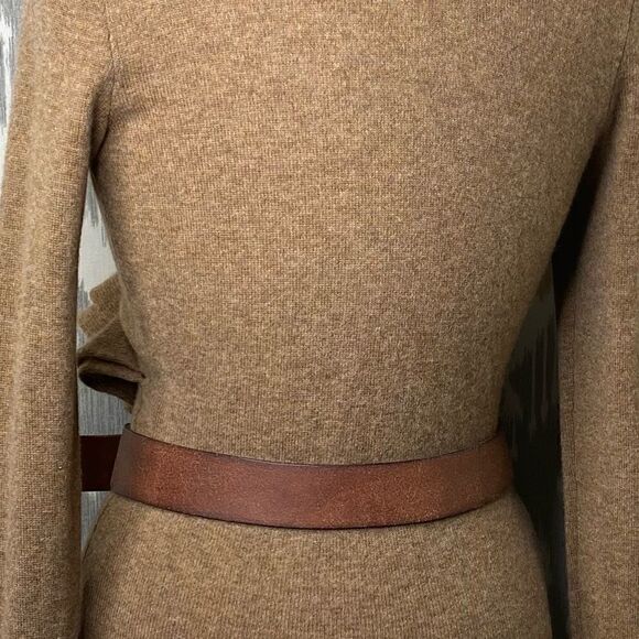 Ralph Lauren Toffee Melange Cashmere Knit Ruffled Wrap-Around L/S Sweater - Picture 10 of 16